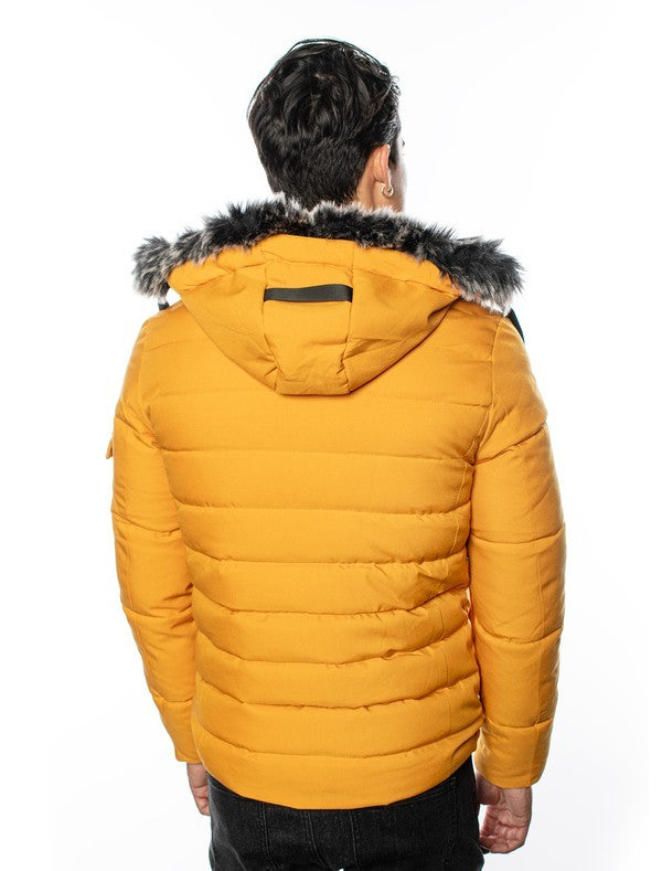 VPJ-13 Luxe Furry Hooded Puffy Jacket for Men 6 PACK