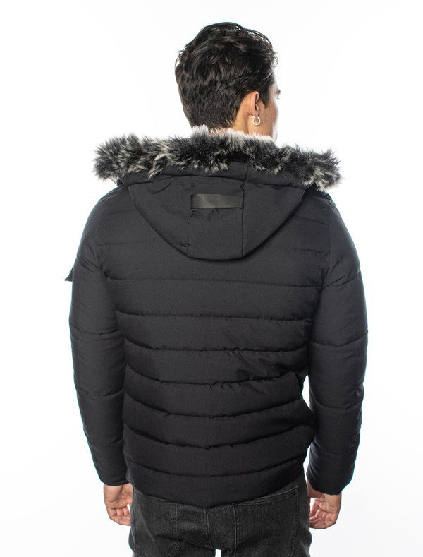 VPJ-13 Luxe Furry Hooded Puffy Jacket for Men 6 PACK