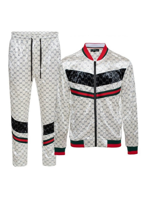 VPS-712 B Pure Comfort Men's Plus Size White Track Suit Set 6 PACK