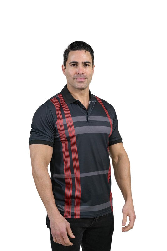 GGP-22 Men's Athletic-Fit Striped Polo Shirt