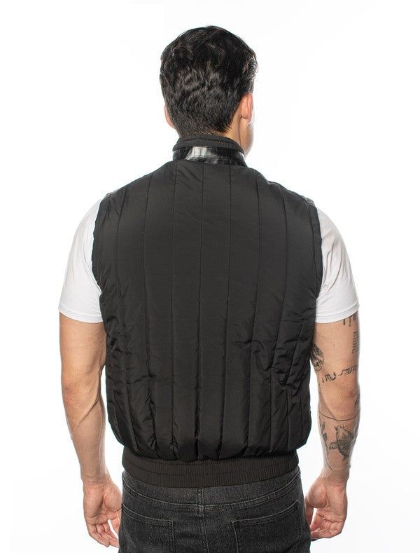 VP-6 Black Elegance VIP Men's Polyester Vest- 6 PACK