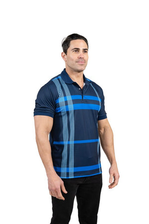 GGP-22 Men's Athletic-Fit Striped Polo Shirt