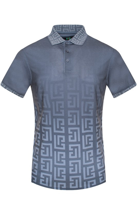 GGP-33 Geometric Collar Cotton Polo