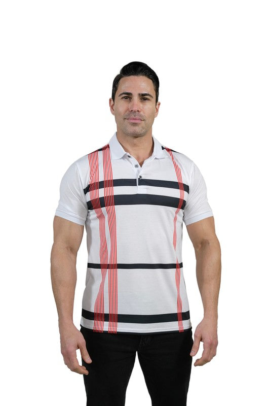 GGP-22 Men's Athletic-Fit Striped Polo Shirt