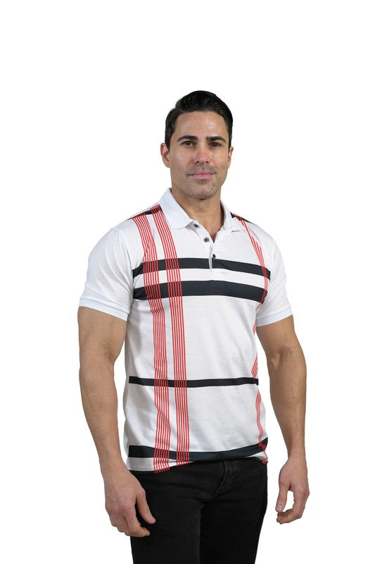 GGP-22 Men's Athletic-Fit Striped Polo Shirt