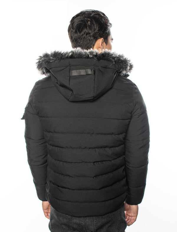 VPJ-13 Luxe Furry Hooded Puffy Jacket for Men 6 PACK