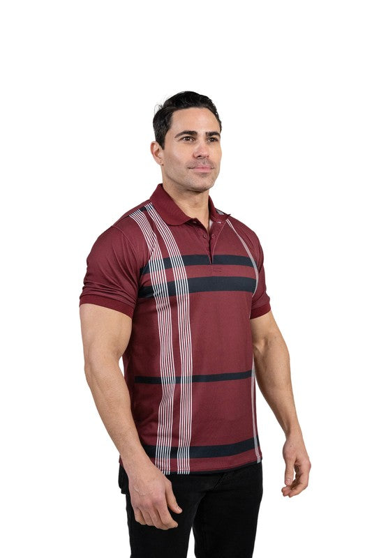 GGP-22 Men's Athletic-Fit Striped Polo Shirt